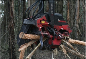 CAT Excavator with Waratah harvesting processor head